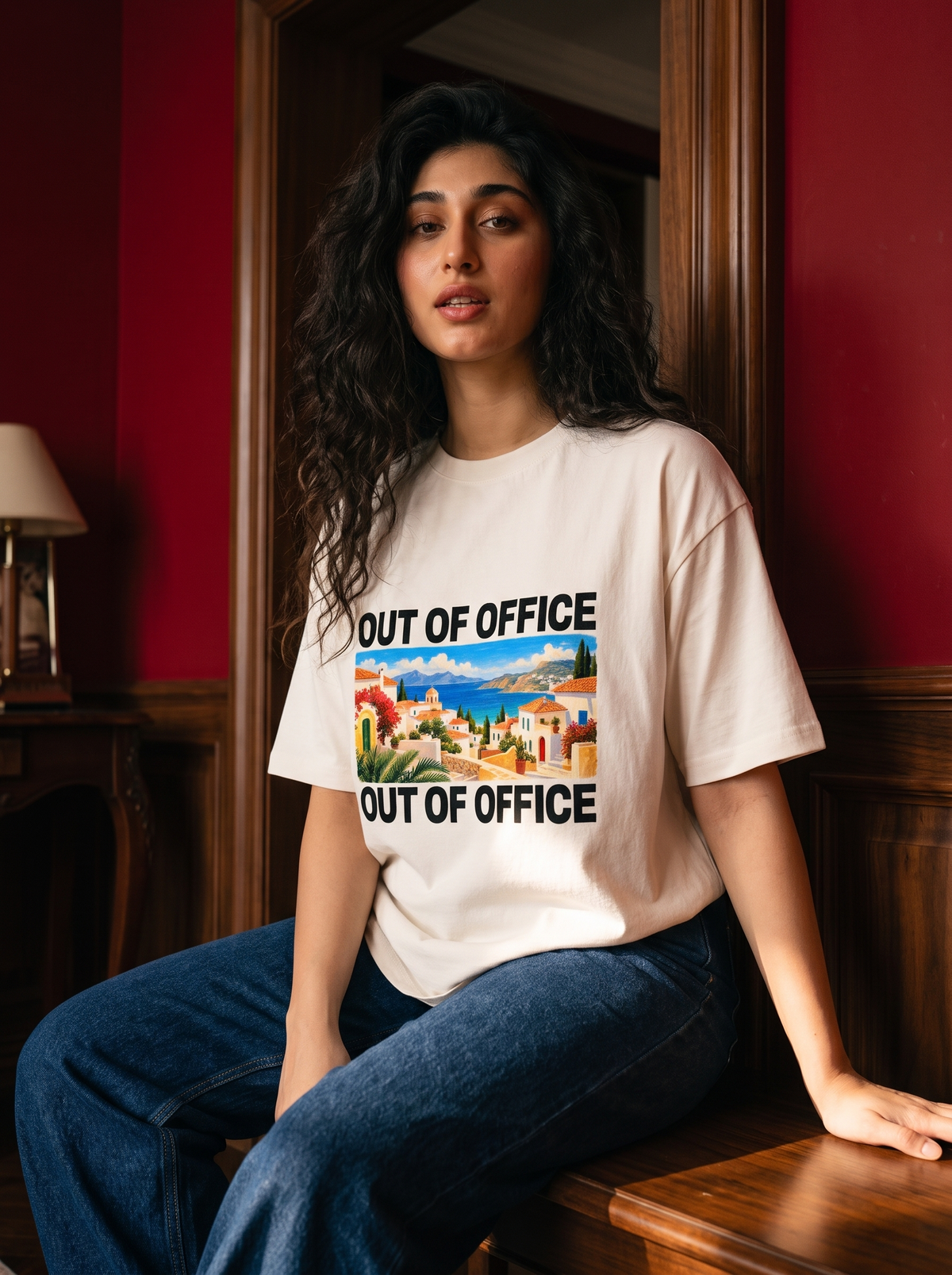 Out Of Office Oversized Premium Fit T-Shirt for Women