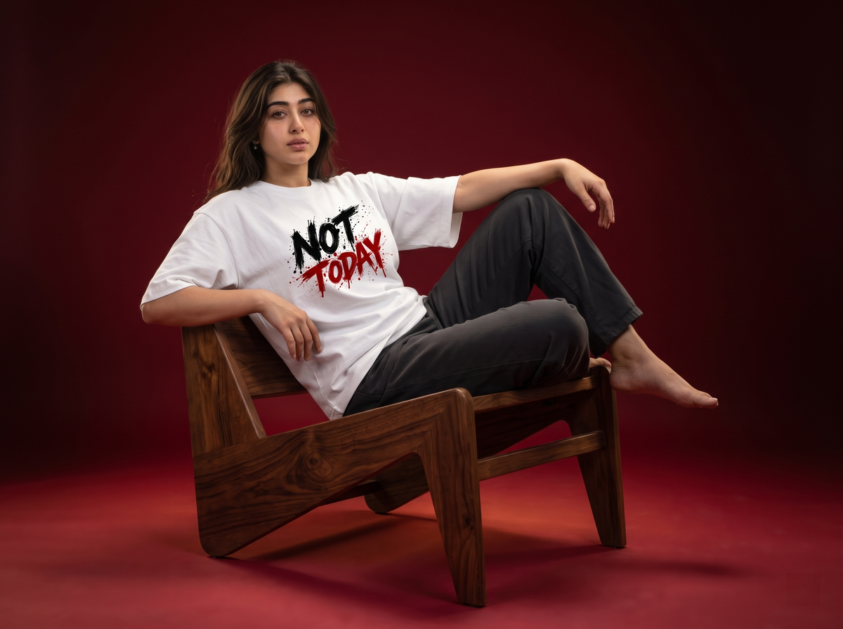 Not Today Oversized Graphic T-Shirt for Womens
