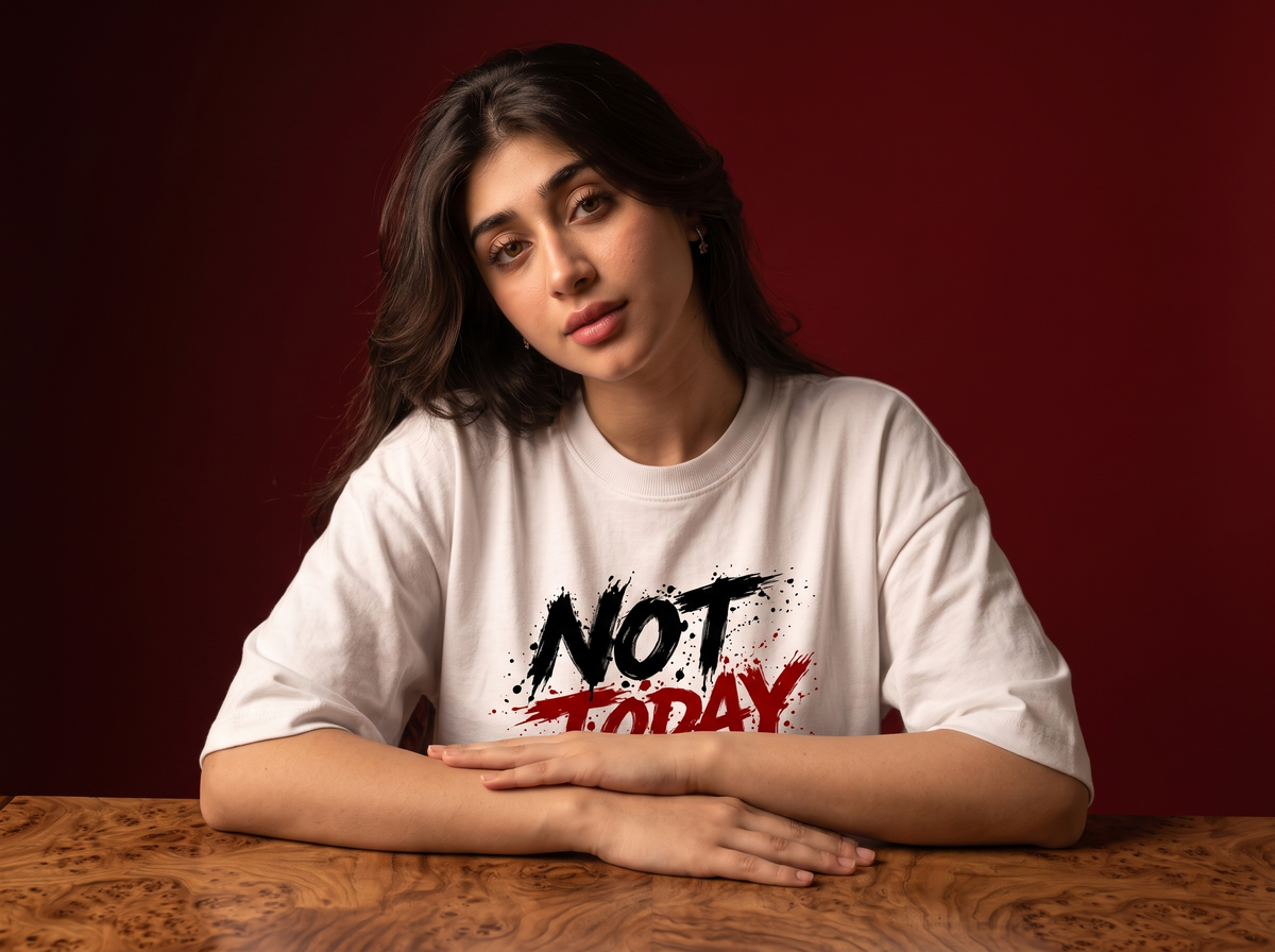 Not Today Oversized Graphic T-Shirt for Womens