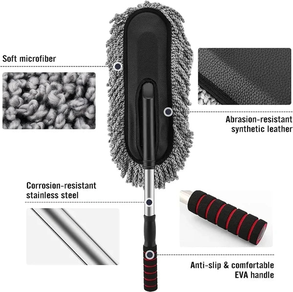 SYMZ 360° Flexi-Duster: Microfiber Car Cleaning Mop
