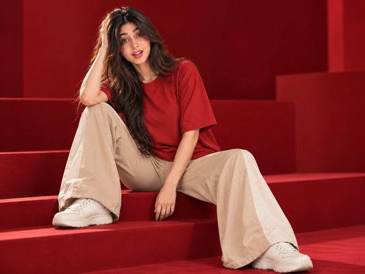 Solid Oversized T-Shirt for Women