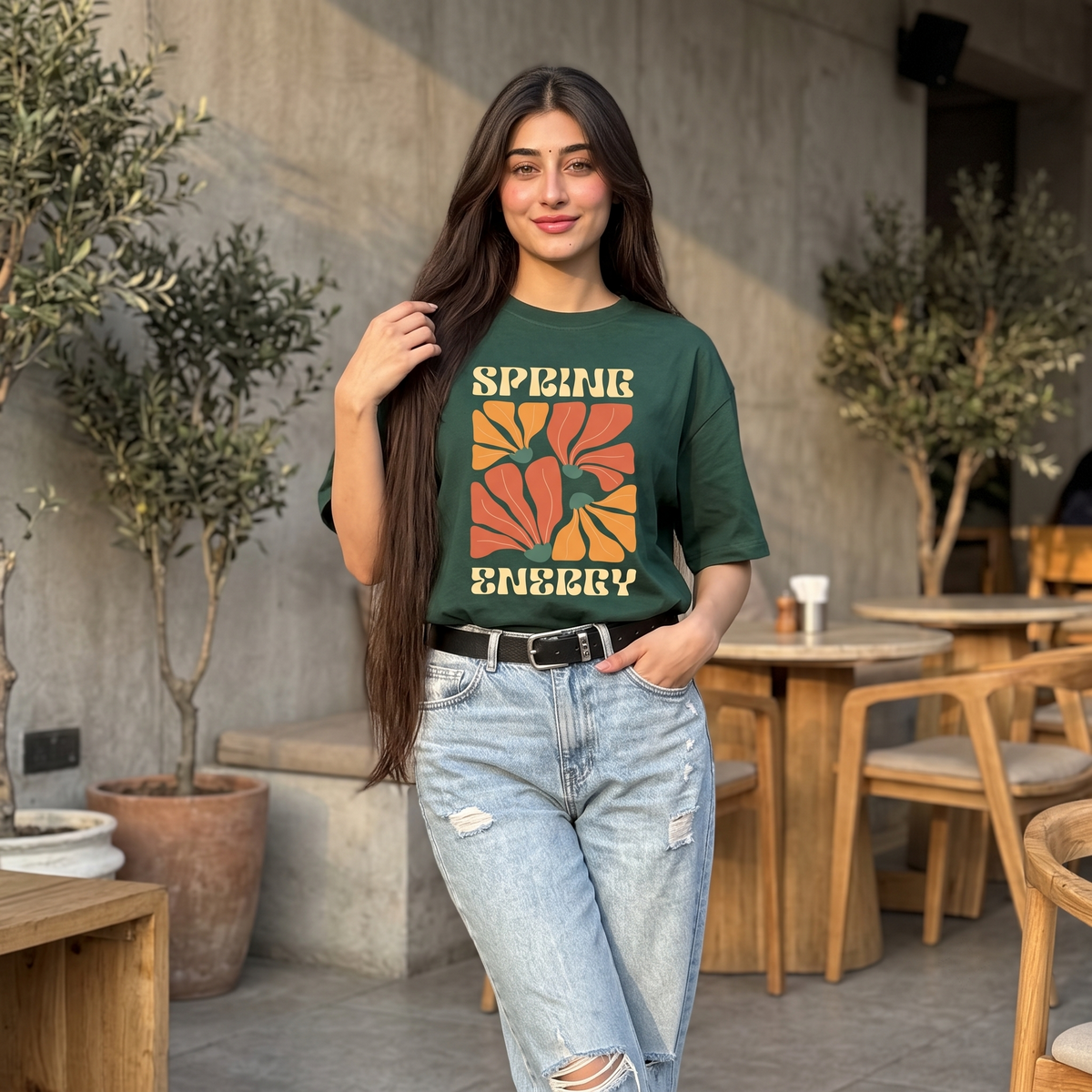 Vibrant Spring Energy Oversized T-Shirt