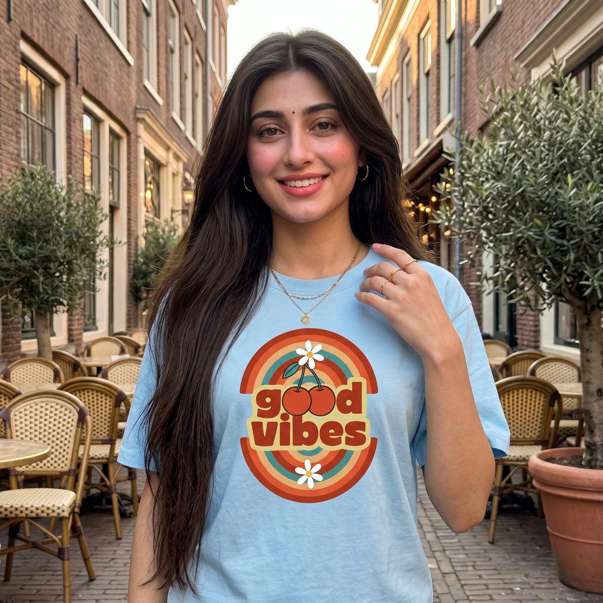 Celestial Retro Good Vibes Oversized Unisex T-Shirt