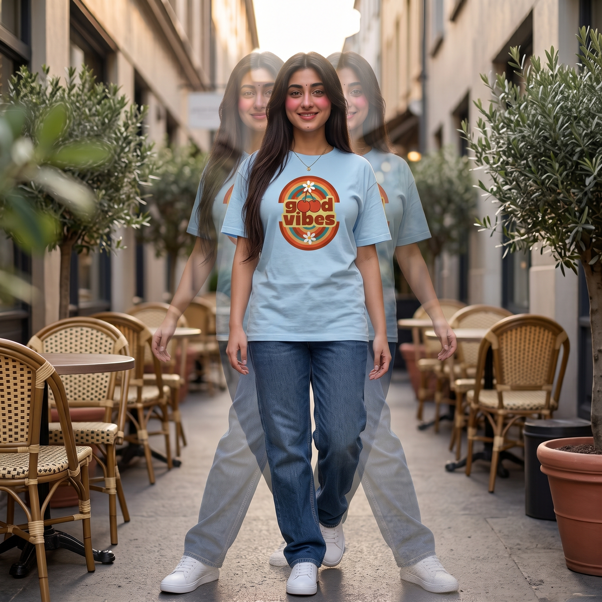 Celestial Retro Good Vibes Oversized Unisex T-Shirt