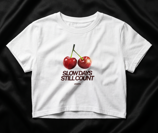 Cherry Slow Days Statement Crop Top