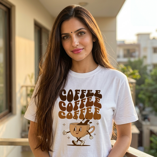 The Addictive 'Retro Coffee' Classic Crew neck T-Shirt