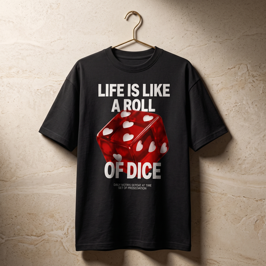 Lucky Roll Statement Oversized Graphic T-Shirt