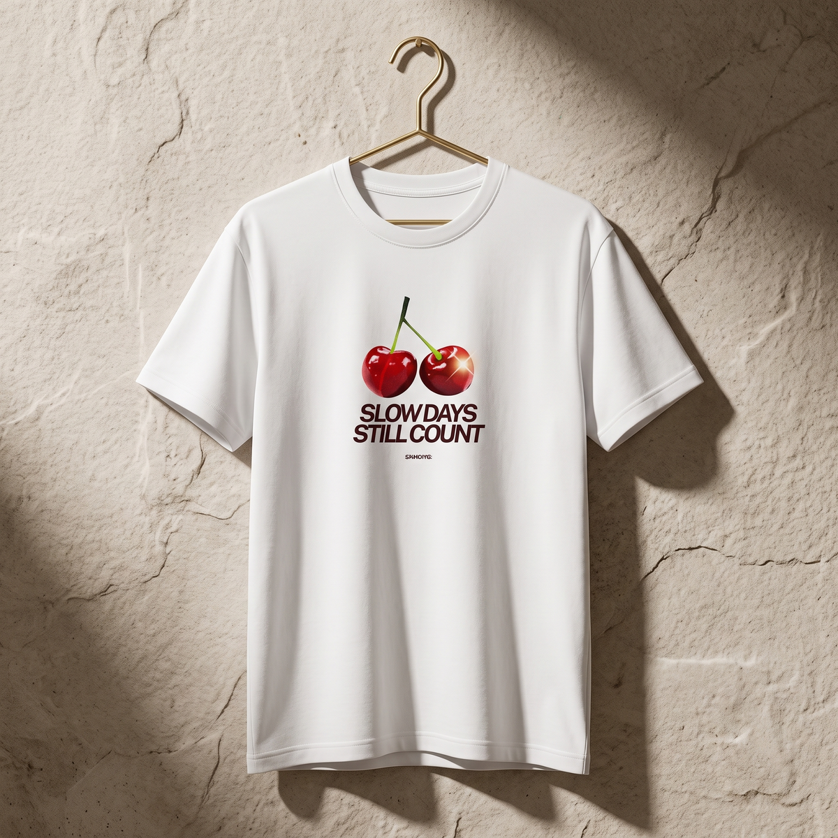 Cherry Slow Days Statement - Unisex Oversized Graphic T-Shirt