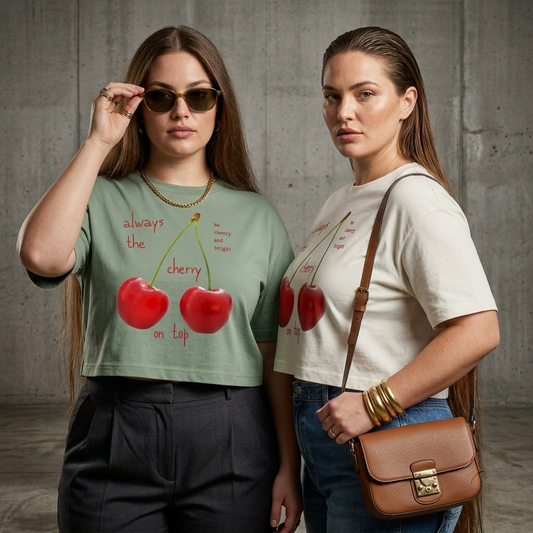 Cherry On Top Statement Graphic Crop Top