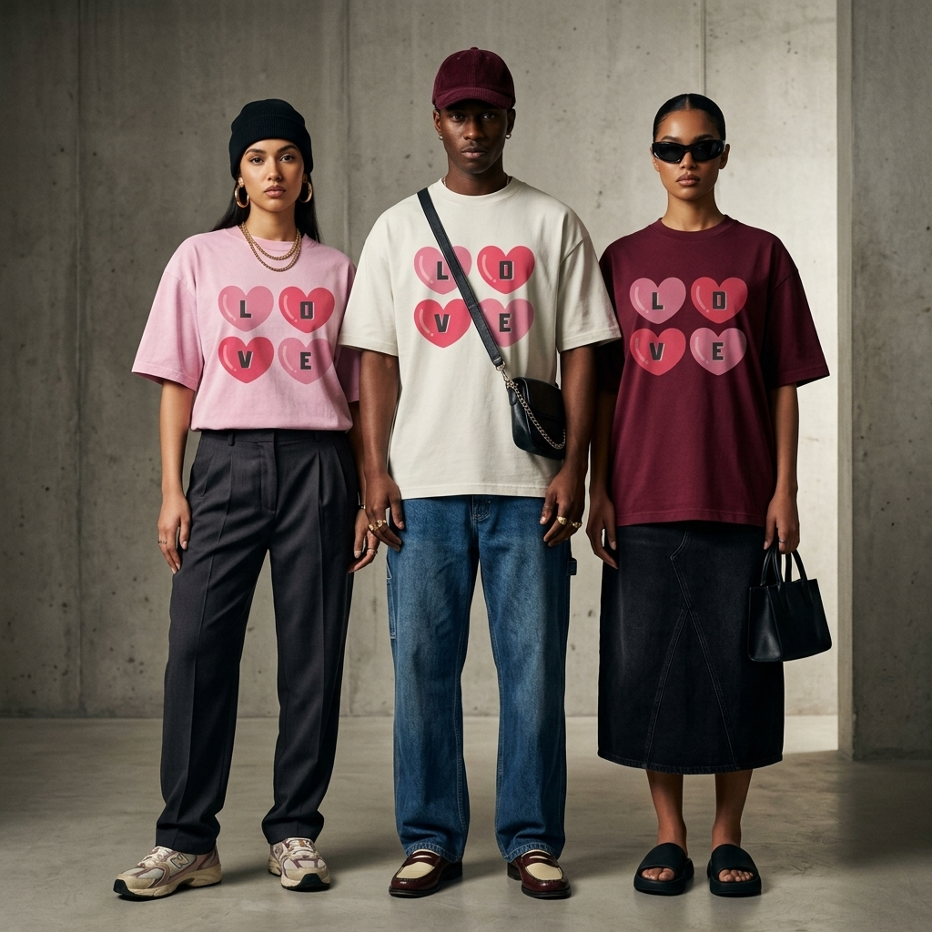 Love Hearts Statement Oversized UNISEX Graphic T-Shirt